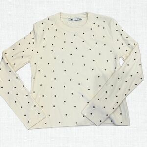 Zara Cream Studded Sweater